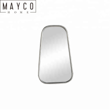 Mayco Minimalist Classic Elegant Curved Oval Silver Thin Frame Wall Mirror